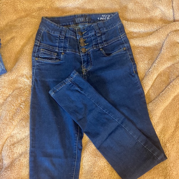 Dark blue high rise jeans - Picture 2 of 4